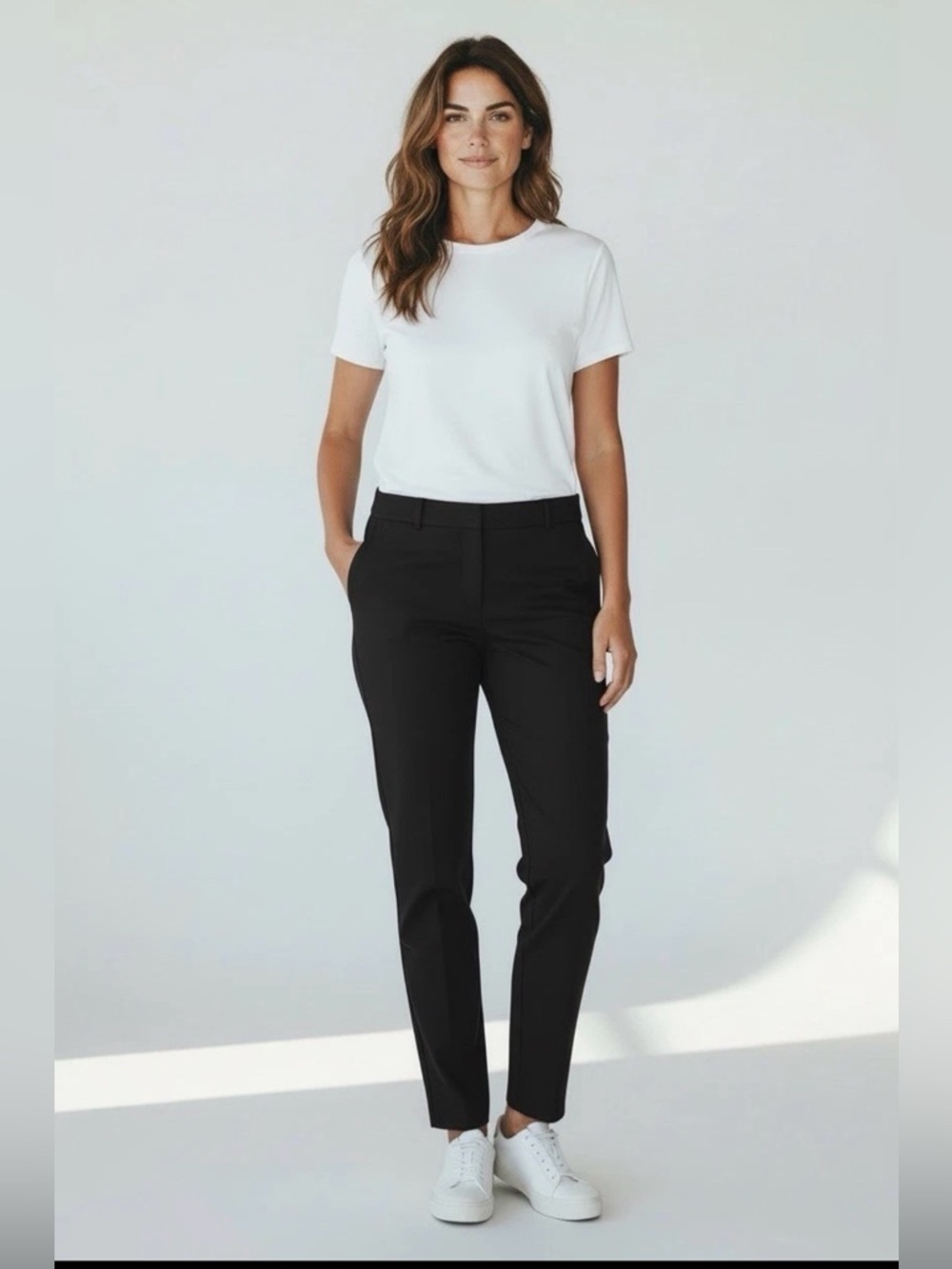 NWT Banana Republic Curvy Avery Black Ankle Pants 10 Timeless Minimalist